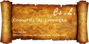 Csongrádi Leonetta névjegykártya